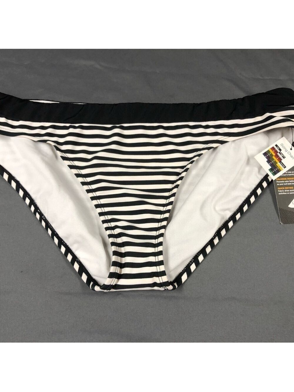 AVIA Black and White Bikini with Nautical Stripes